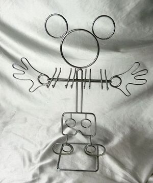 Vintage Disney Mickey Mouse Chrome Wire Utensil Holder